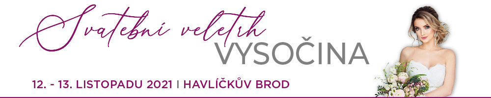 banner na svatební veletrh vysočina s nevěstou s kyticí